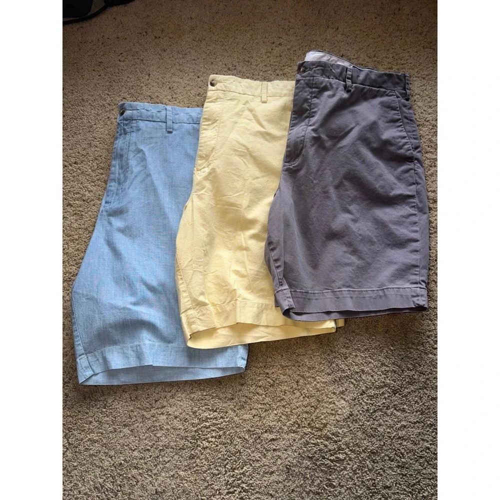 Polo Ralph Lauren Mens Classic Fit Shorts Size 38 Bundle Gray/Yellow/Blue